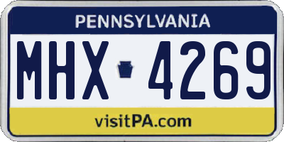 PA license plate MHX4269