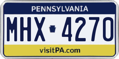 PA license plate MHX4270