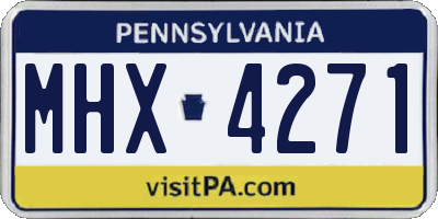 PA license plate MHX4271