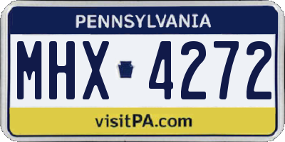 PA license plate MHX4272
