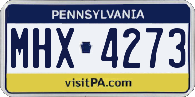 PA license plate MHX4273