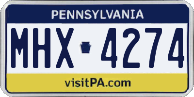 PA license plate MHX4274