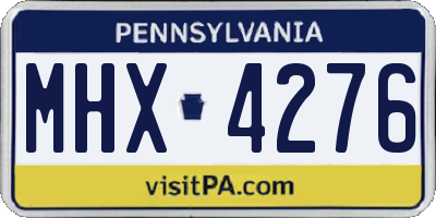 PA license plate MHX4276