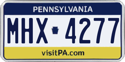 PA license plate MHX4277