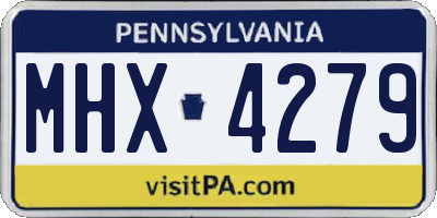 PA license plate MHX4279