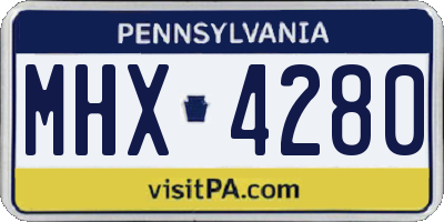 PA license plate MHX4280