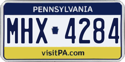 PA license plate MHX4284
