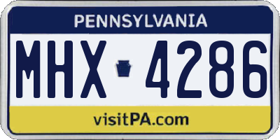 PA license plate MHX4286