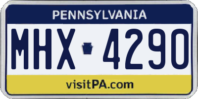PA license plate MHX4290