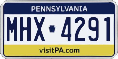 PA license plate MHX4291