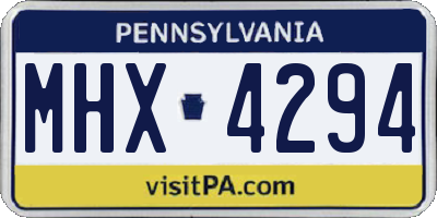 PA license plate MHX4294