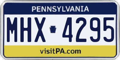 PA license plate MHX4295