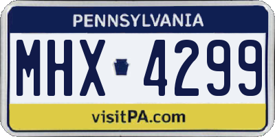 PA license plate MHX4299