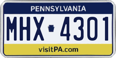 PA license plate MHX4301