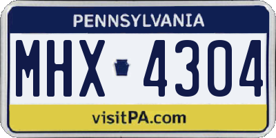 PA license plate MHX4304
