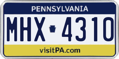 PA license plate MHX4310