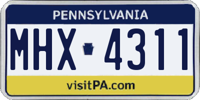 PA license plate MHX4311