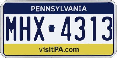 PA license plate MHX4313