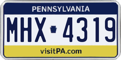 PA license plate MHX4319