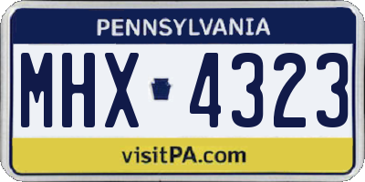PA license plate MHX4323