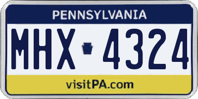 PA license plate MHX4324