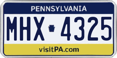PA license plate MHX4325