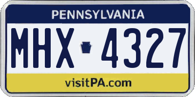 PA license plate MHX4327