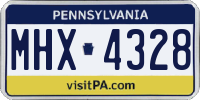 PA license plate MHX4328