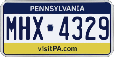 PA license plate MHX4329