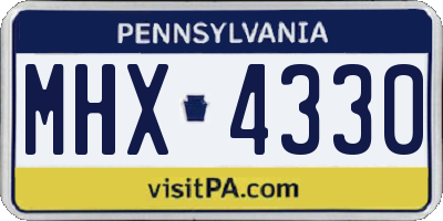 PA license plate MHX4330
