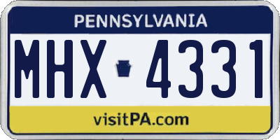 PA license plate MHX4331