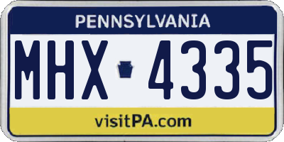 PA license plate MHX4335