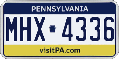 PA license plate MHX4336