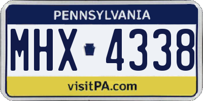 PA license plate MHX4338