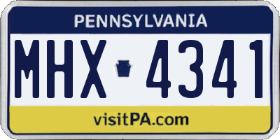 PA license plate MHX4341