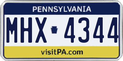 PA license plate MHX4344