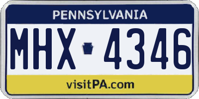 PA license plate MHX4346