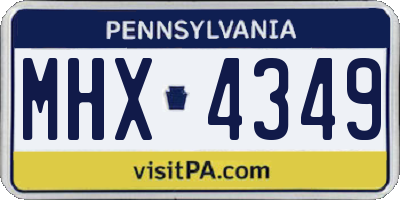 PA license plate MHX4349