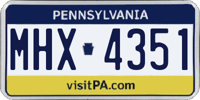 PA license plate MHX4351