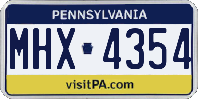 PA license plate MHX4354