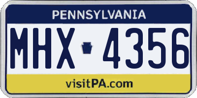 PA license plate MHX4356