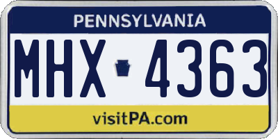 PA license plate MHX4363
