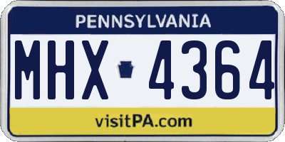 PA license plate MHX4364