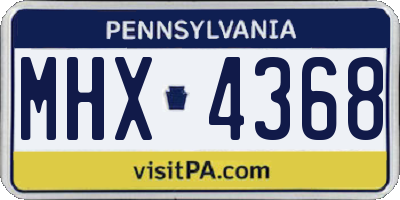 PA license plate MHX4368