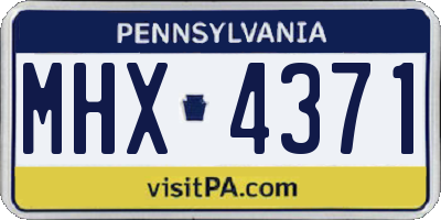 PA license plate MHX4371