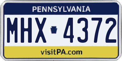 PA license plate MHX4372