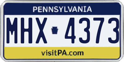PA license plate MHX4373