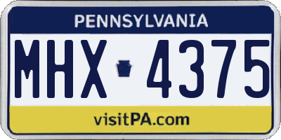 PA license plate MHX4375