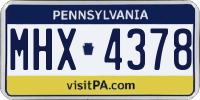 PA license plate MHX4378