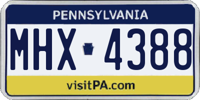 PA license plate MHX4388